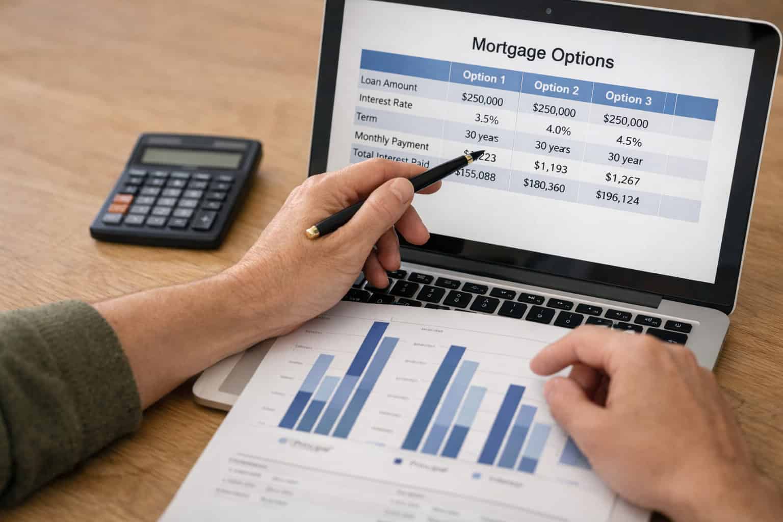 Franklin TN homebuyer comparing mortgage points versus interest rate options with a broker