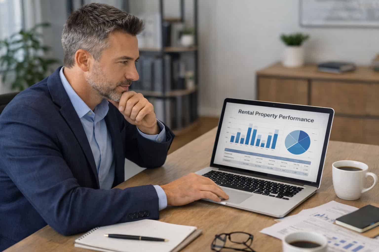 Real estate investor in Middle Tennessee reviewing rental property cash flow for a DSCR loan