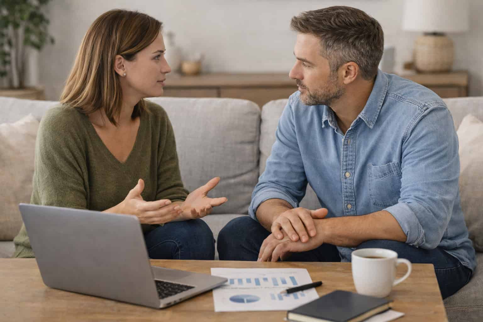 Franklin Tennessee homebuyers discussing realistic home affordability and monthly budget planning