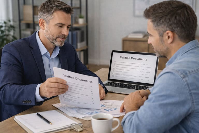 Mortgage broker in Franklin TN reviewing documents for a strong pre-approval letter